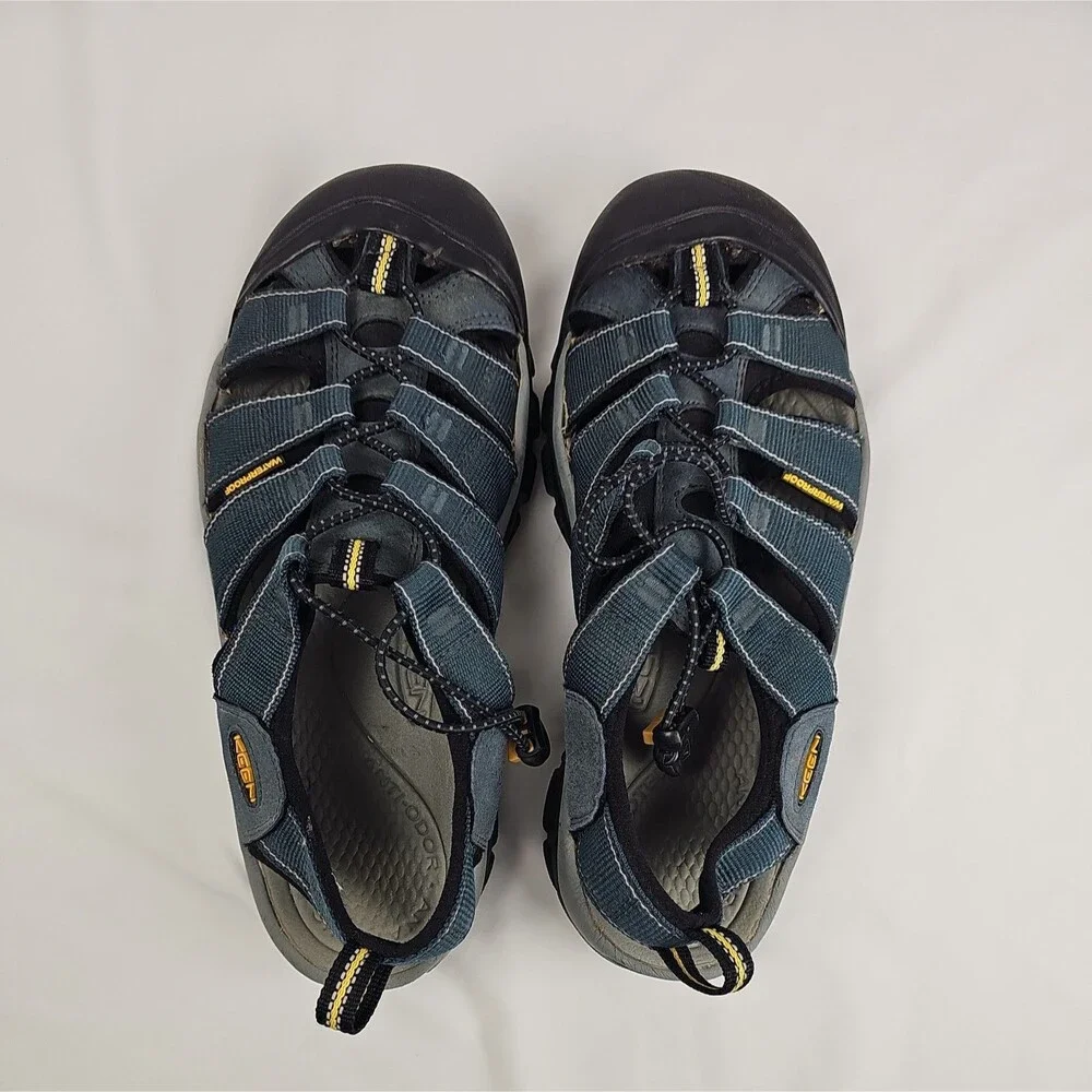 KEEN Newport H2 Men 9.5 Gray Yellow Water Hiking Sandals 1008399